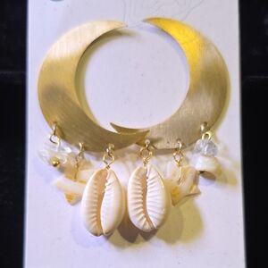 Gold Shell Dangle Earrings